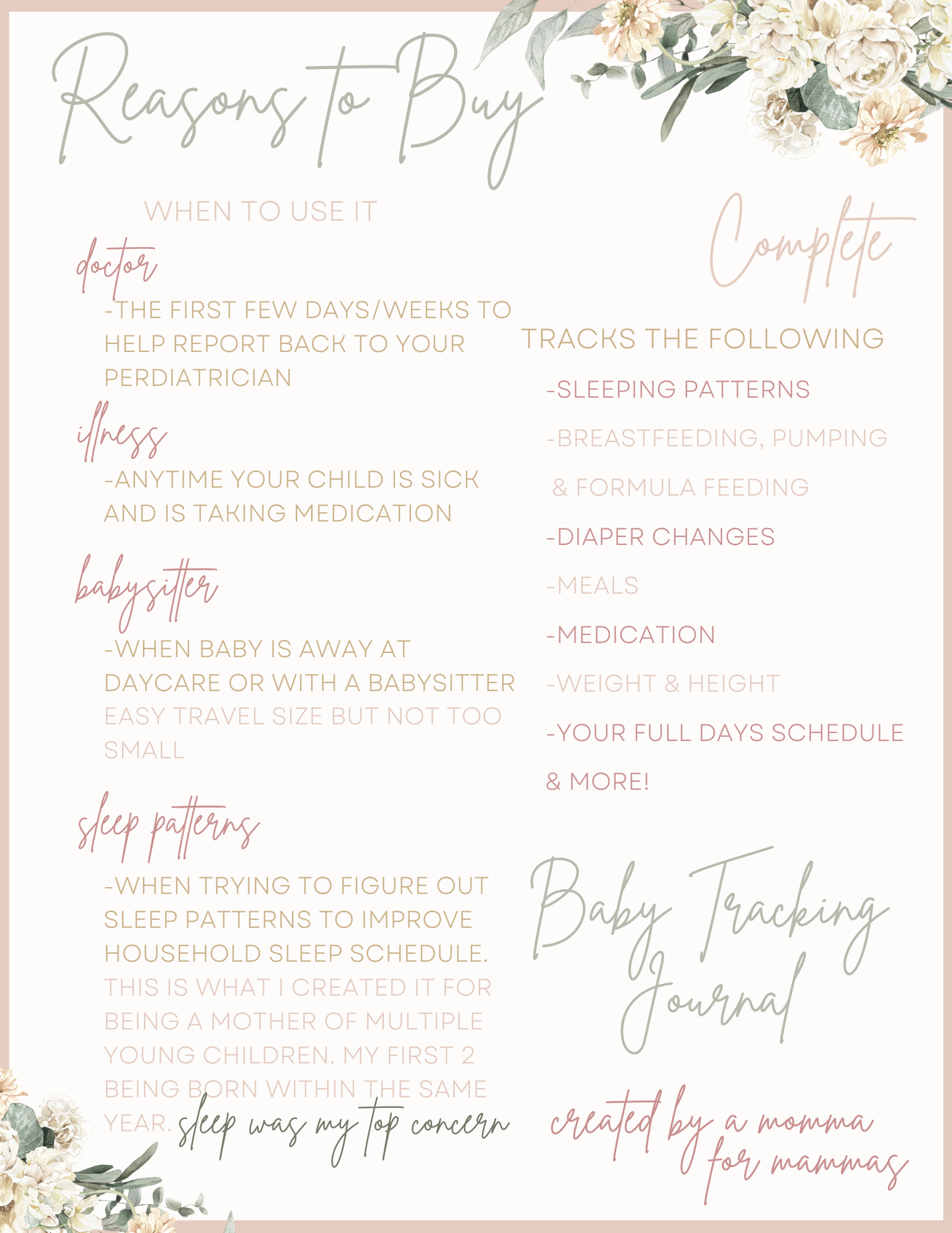 Baby Tracking Journal