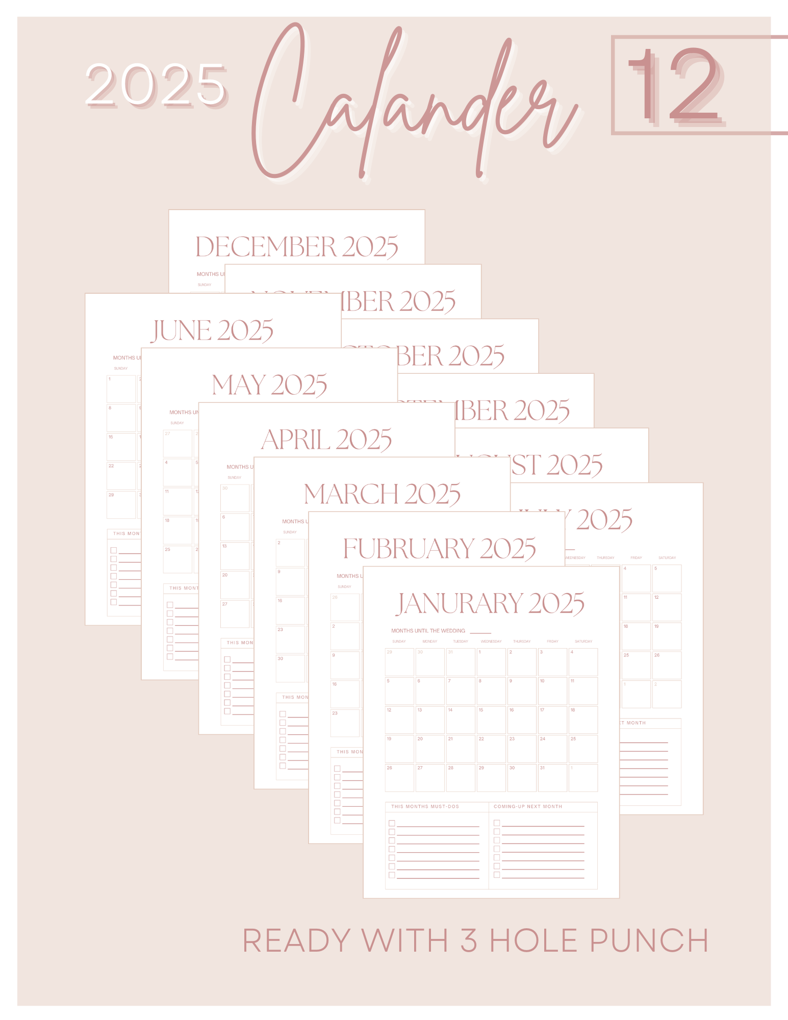 2025 Calander Complete Weddings