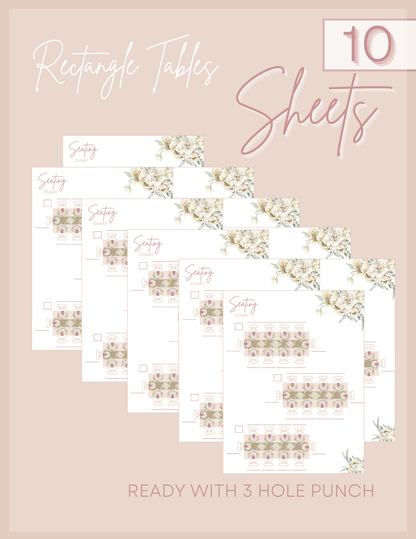 Rectangle Seating Chart Sheets