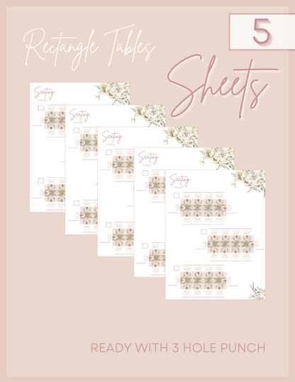Rectangle Seating Chart Sheets