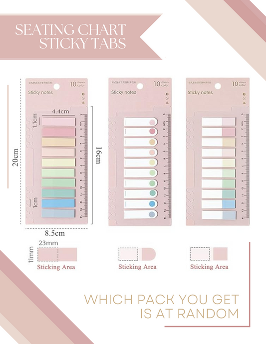 Seating Chart Sticky Tabs
