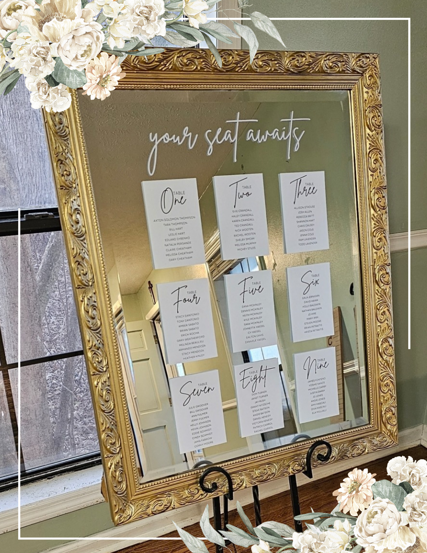 "your seat awaits" Decal & Scrapper White